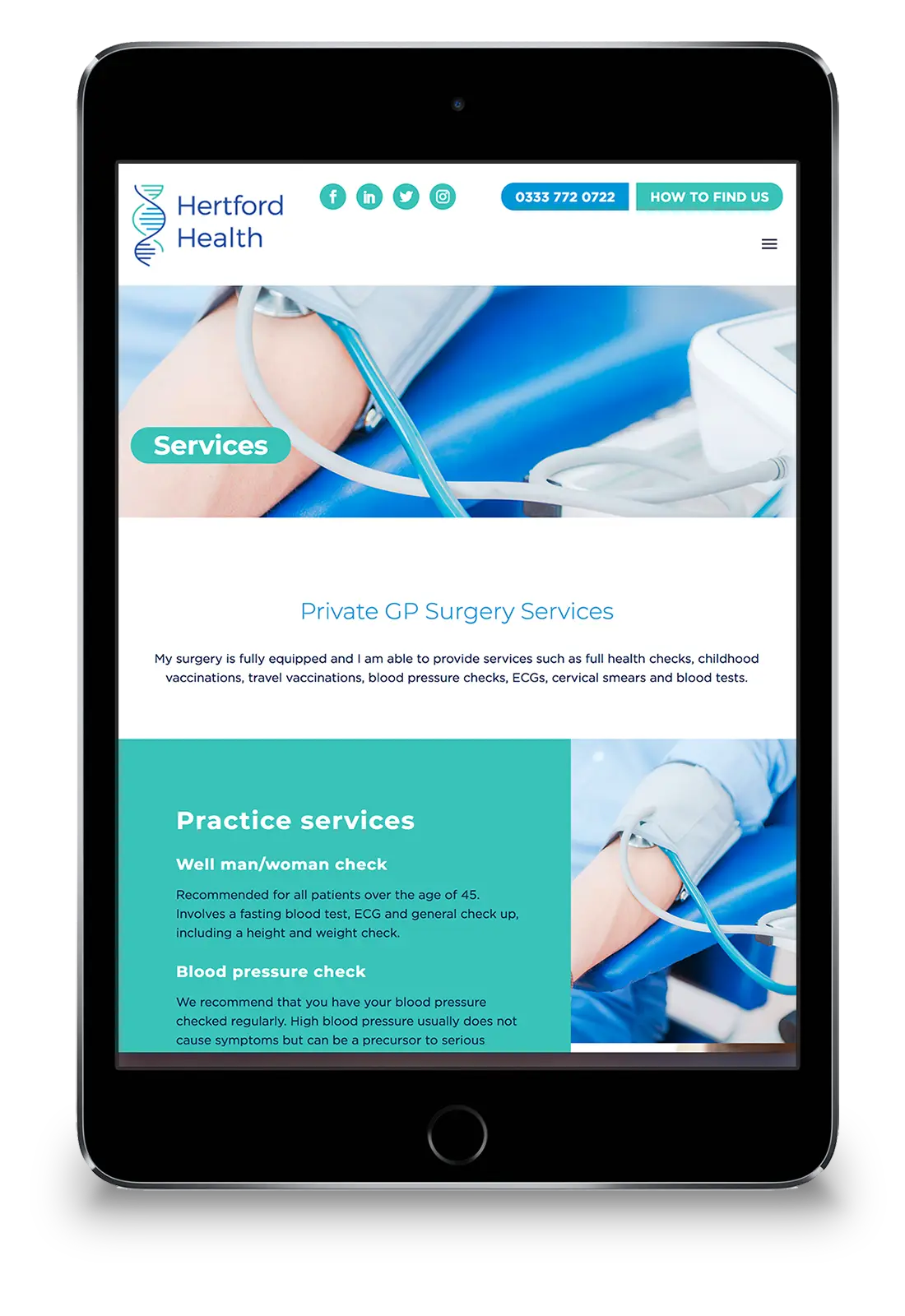 Herts GP responsive design