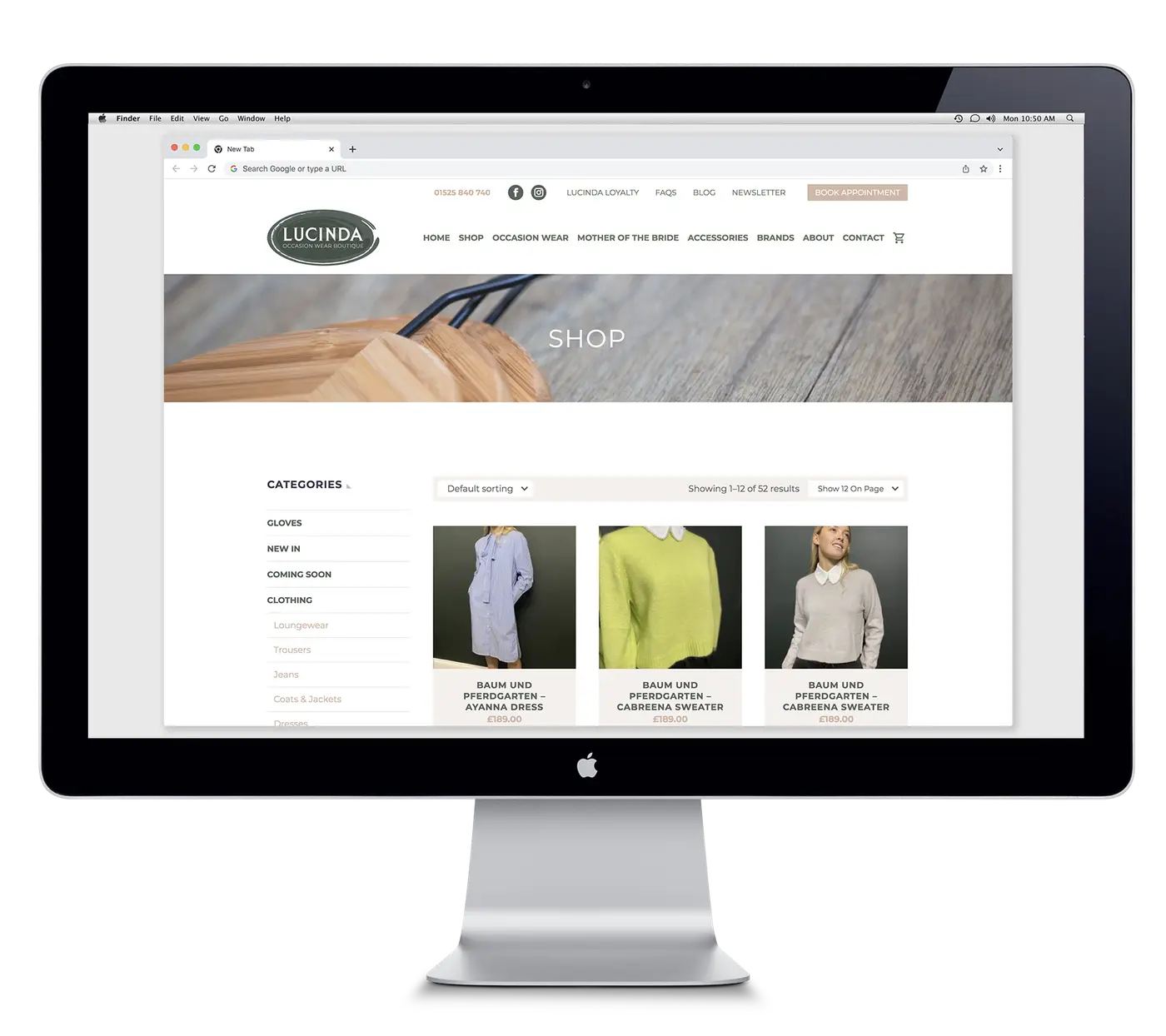 Lucinda ecommerce web design